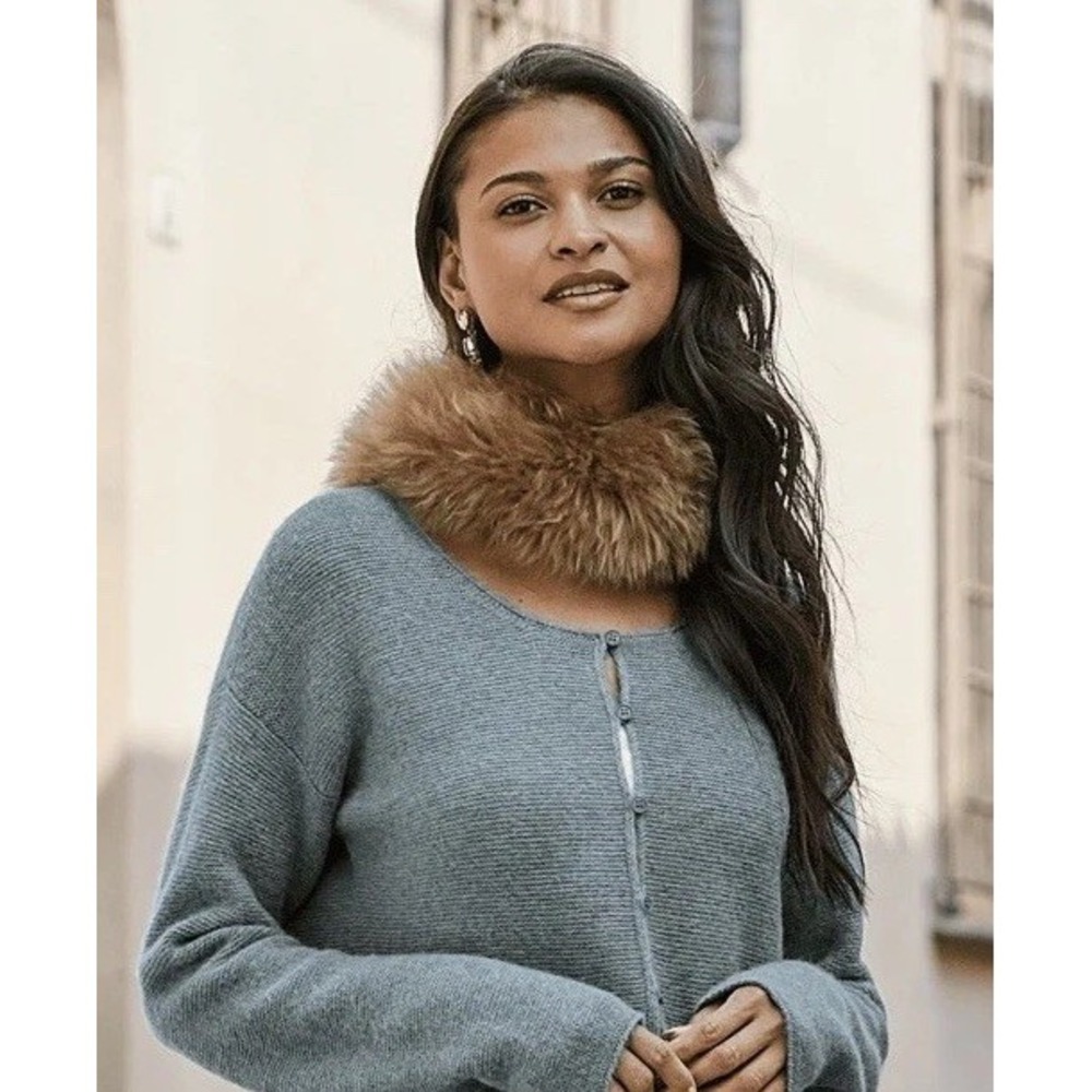 Peruvian Connection 100% Alpaca Fur Pull Through Scarf Camel Made In Peru $179